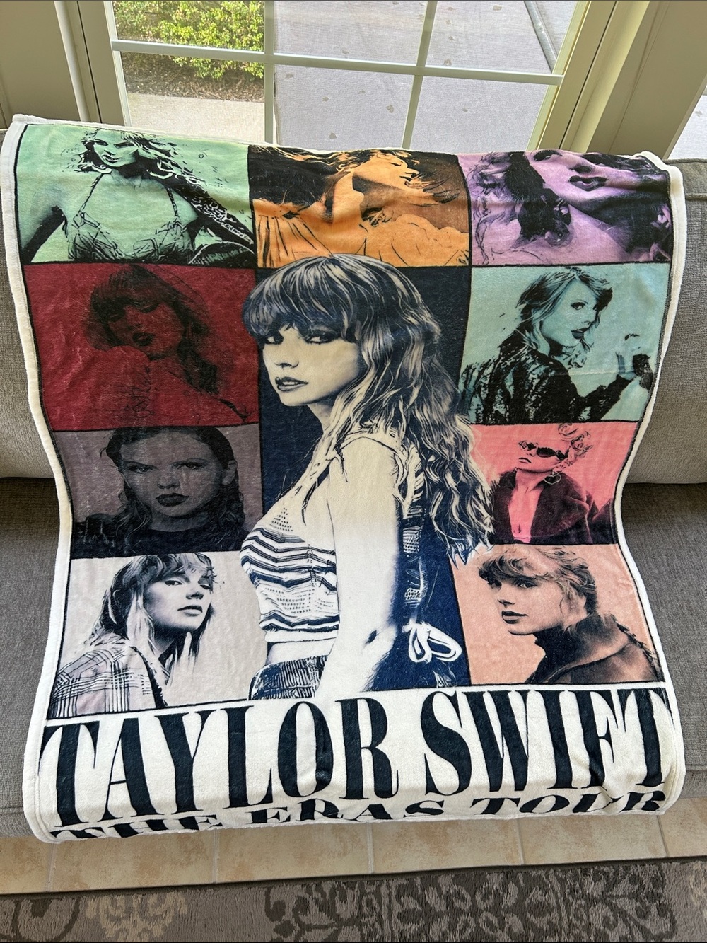 Taylor Swift Eras Tour Multicolor Portrait Collage Plush Blanket        40”x50”